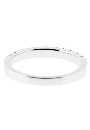 Ladies Single Row Wedding Band with Diamonds in 18kt White Gold