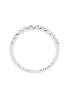 Ladies Single Row Wedding Band with Diamonds in 18kt White Gold