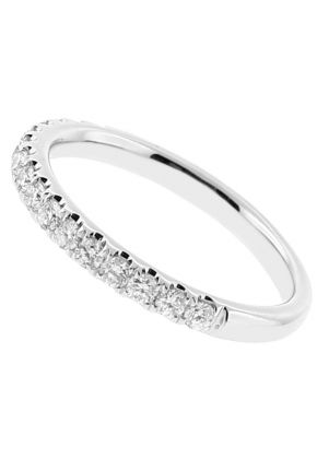 Single Row Ladies Wedding Band with Diamonds in 18kt White Gold