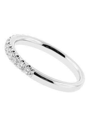 Single Row Ladies Wedding Band with Diamonds in 18kt White Gold