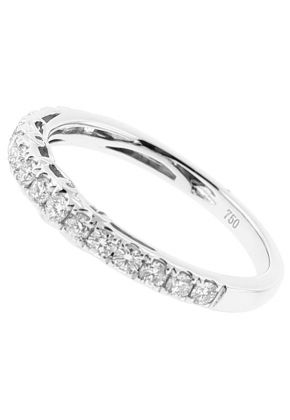 Ladies Single Row Wedding Band with Filigree Design and Diamonds in 18kt White Gold