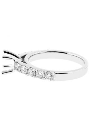 Semi Mount Engagement Ring with Diamonds in 18kt White Gold