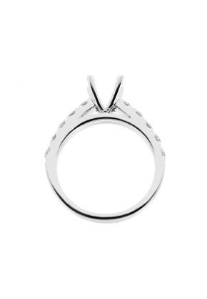 Semi Mount Engagement Ring with Diamonds in 18kt White Gold