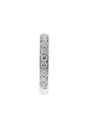 Ladies Wedding Band with Rope Design Interior and Micro Pave Set Diamonds in 18kt White Gold