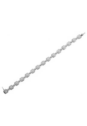 Ladies Tennis Bracelet with Bezel and Micro Prong Set Diamonds in 18kt White Gold