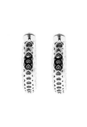 Inside Out Hoop Earrings with Pave Set Diamonds in 18kt White Gold