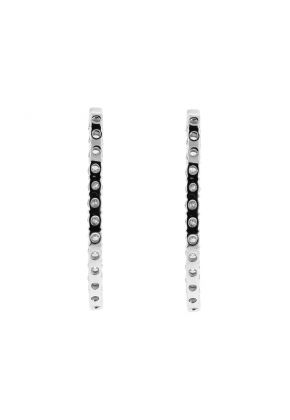 Hoop Earrings with Diamonds in 18kt White Gold