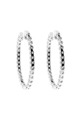 Hoop Earrings with Diamonds in 18kt White Gold