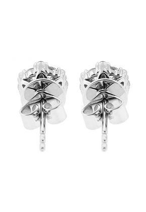 Post-Back Cluster Stud Earrings with Diamonds in 18kt White Gold