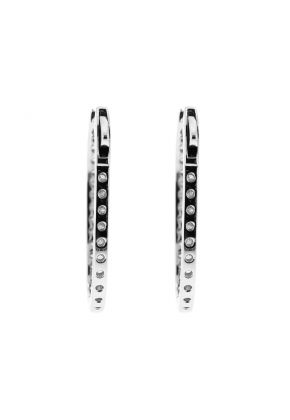 Inside Out Hoop Earrings with Diamonds in 18kt White Gold