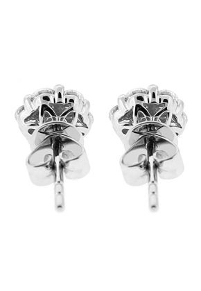 Post-Back Cluster Stud Earrings with Diamonds in 18kt White Gold