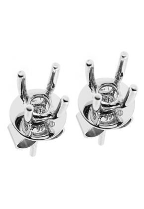 Post-Back Stud Earrings with or without Pave Set Halo of Diamonds in 18kt White Gold ( Worn Two Ways)
