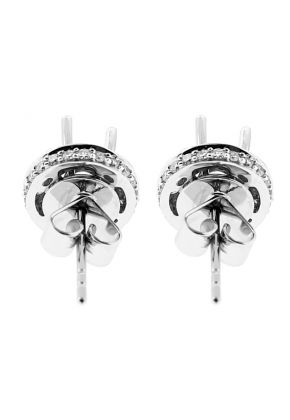 Post-Back Stud Earrings with or without Pave Set Halo of Diamonds in 18kt White Gold ( Worn Two Ways)