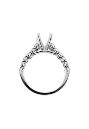 Semi Mount Engagement Ring with Diamonds in 18k White Gold