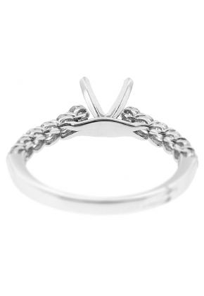 Semi Mount Engagement Ring with Diamonds in 18k White Gold