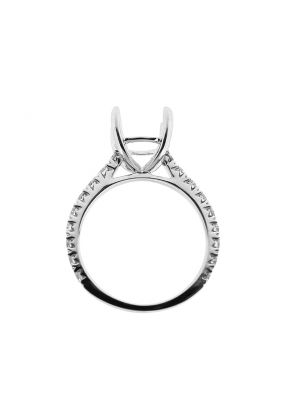 Semi Mount Engagement Ring with Diamonds in 18k White Gold