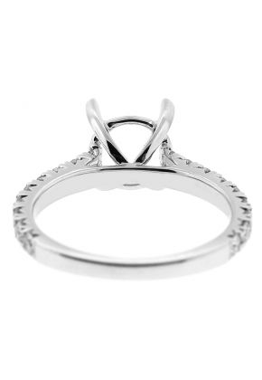 Semi Mount Engagement Ring with Diamonds in 18k White Gold