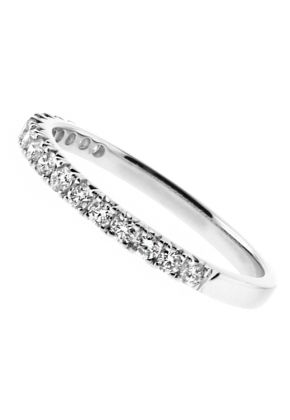 2mm Wide, 17 Stone Ladies Diamond Wedding Band Ring in 18kt White Gold