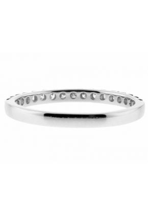 2mm Wide, 17 Stone Ladies Diamond Wedding Band Ring in 18kt White Gold