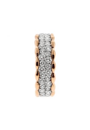 Double Row Eternity Band with Diamonds in 18k Rose Gold