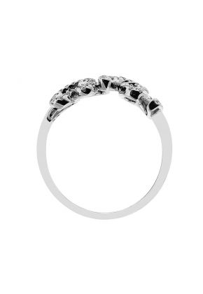"Love" Ring with Diamonds in 18k White Gold