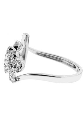 "Love" Ring with Diamonds in 18k White Gold
