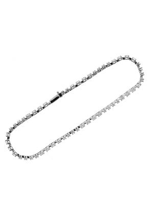 Ladies Tennis Bracelet with Diamonds in 18k White Gold