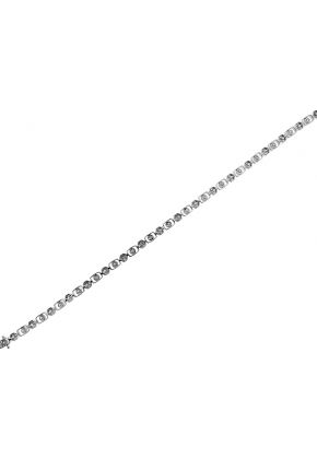 Ladies Milgrain Engraved Bracelet with Pattern of Round Diamonds in 18k White Gold