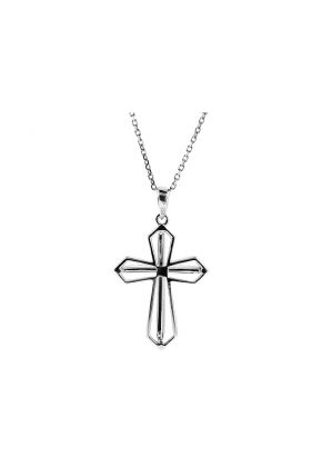 Cross Pendant with Diamonds in 18k White Gold