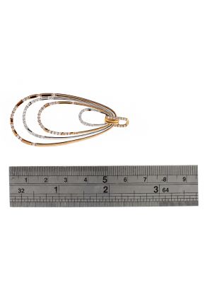 Two Tone Dangling Drop Pendant with Diamonds in 18k Yellow and White Gold