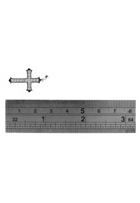 Cross Pendant with Preset Diamonds in 18k White Gold