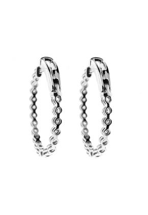 Inside Out Hoop Earrings with Diamonds in 18k White Gold