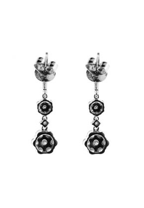 Dangling Earrings with Round Diamonds in 18k White Gold