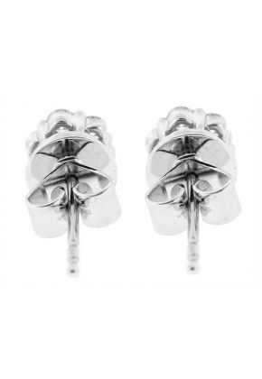 Round Cluster Earrings with Diamonds in 18k White Gold