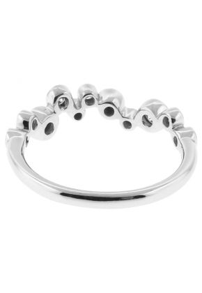 Abstract Ladies Fashion Ring with Modern Design of Bezel Set Diamonds in 18k White Gold