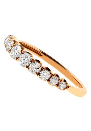 Graduating Diamonds Ladies 18kt Rose Gold Wedding Band