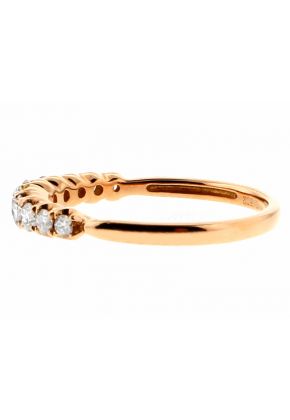 Graduating Diamonds Ladies 18kt Rose Gold Wedding Band