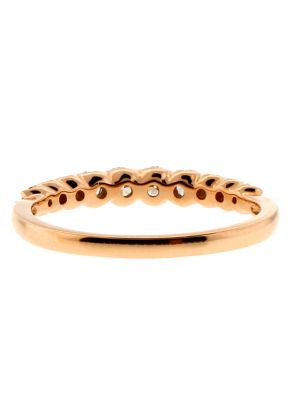 Graduating Diamonds Ladies 18kt Rose Gold Wedding Band