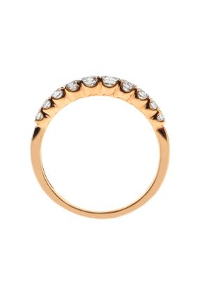 Graduating Diamonds Ladies 18kt Rose Gold Wedding Band