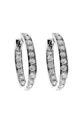 Inside Outside Diamond Hoop Earrings in 18kt White Gold