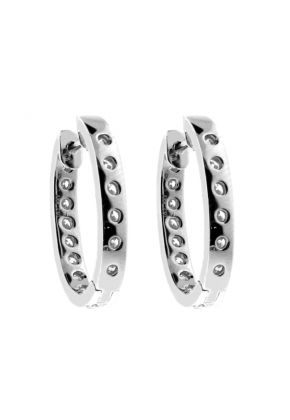 Inside Outside Diamond Hoop Earrings in 18kt White Gold