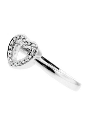 Diamond Heart Ladies 18kt White Gold Ring