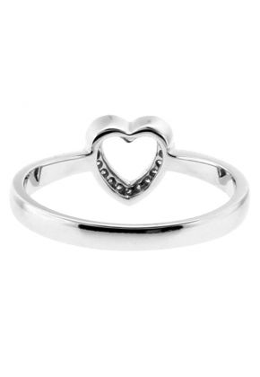 Diamond Heart Ladies 18kt White Gold Ring