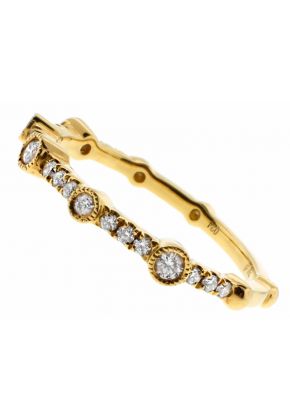 Ladies Stackable Diamond Wedding Band Ring in 18kt Yellow Gold