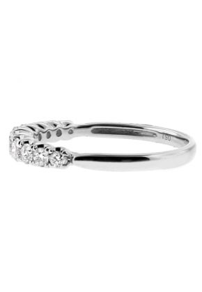 Graduating Diamonds Ladies Wedding Band Ring in 18kt White Gold