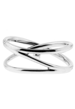 Ladies Criss-Cross Diamond Ring in 18kt White Gold