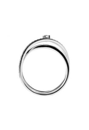 Ladies Criss-Cross Diamond Ring in 18kt White Gold