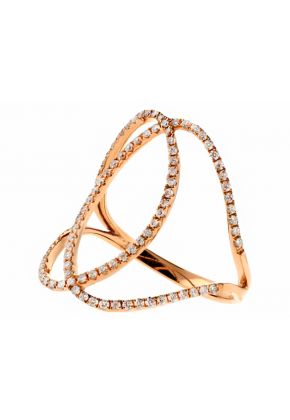 Ladies Wide Diamond Fashion Ring in 18kt Rose Gold