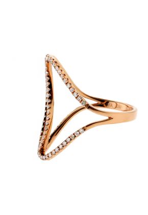 Ladies Wide Diamond Fashion Ring in 18kt Rose Gold