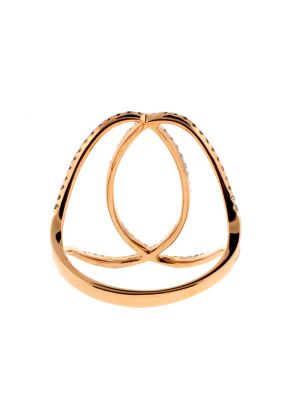 Ladies Wide Diamond Fashion Ring in 18kt Rose Gold